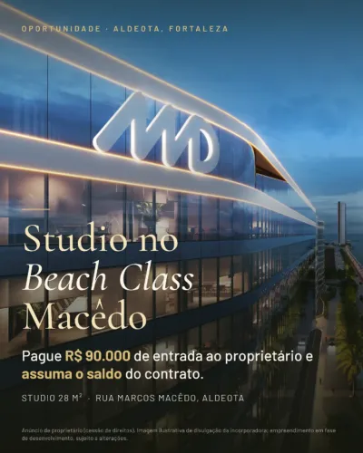 Beach Class Macêdo | Studio | Aldeota | 28,02 m² | 01 suíte 01 Vaga ( DIRETO PROPRIETÁRIO