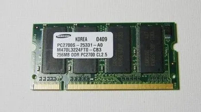 Memória RAM 256MB DDR PC2700 CL2.5 Samsung Notebook - M470L3224FT0-CB3