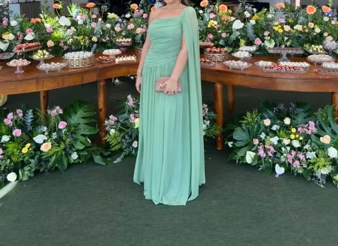 Vestido longo verde madrinha 