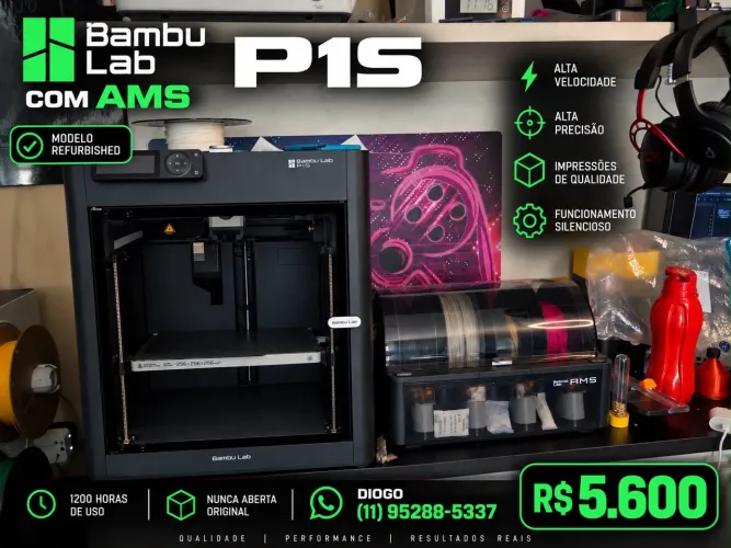 Impressora 3D Bambulab P1S com AMS