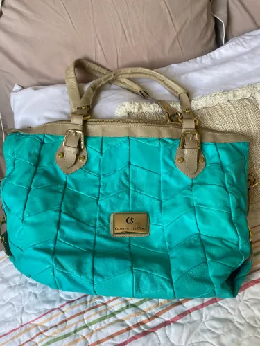 Bolsa Carmen Steffens couro legítimo pouco usada 