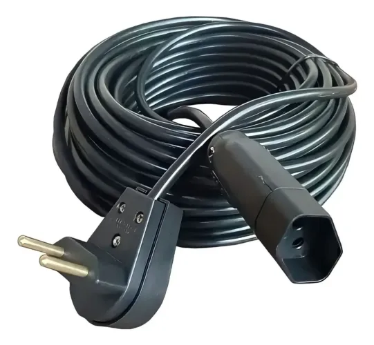 Extensão Elétrica 50 Metros Cabo PP 2x1,0 | Bivolt Preta | Uso Residencial