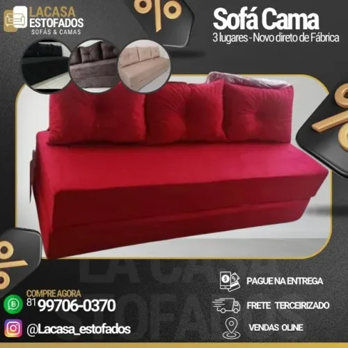SOFÁ CAMA- TRÊS EM UM