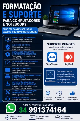 Formatação de PC e Notebook | Suporte Remoto | Instalação de Impressoras