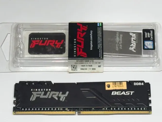 Memória DDR4 16GB 3200MHz Kingston Fury Beast CL16