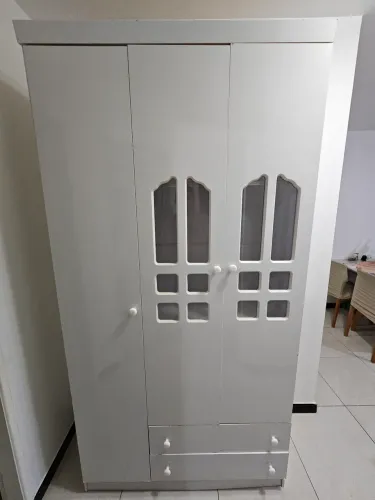 Guarda-Roupa e Cômoda Infantil para Bebê - Branco
