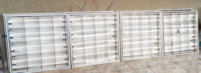 Luminária de embutir 40x40 4 lâmpadas de 9wts