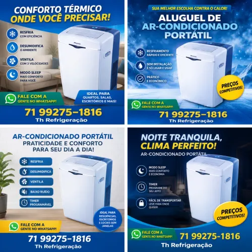 Aluguel de ar-condicionado portátil a pronta entrega