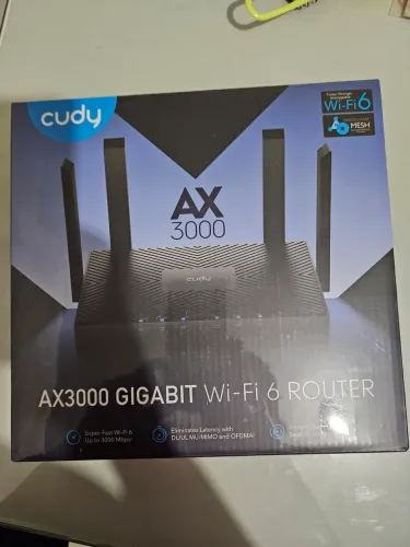 Roteador Cudy WR3000 Preto Mesh AX3000 Gigabit WiFi 6 Lacrado com Nota e na Garantia