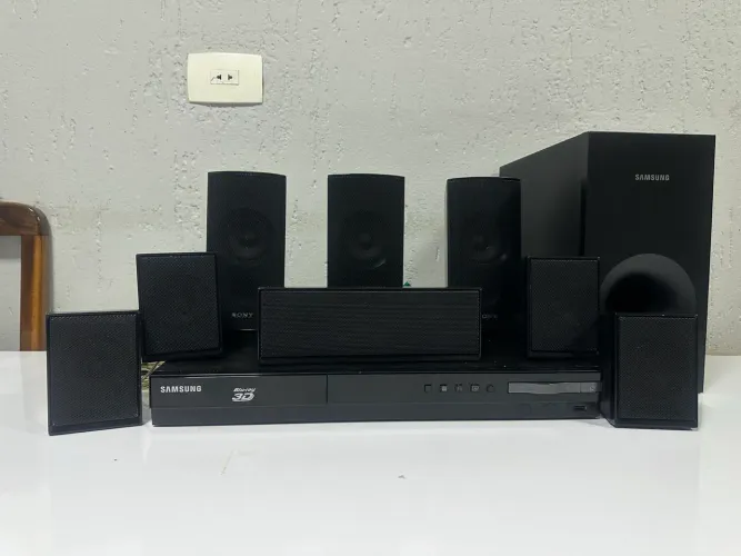 Home Theater Samsung Blu-ray 3D + 3 Caixas Sony
