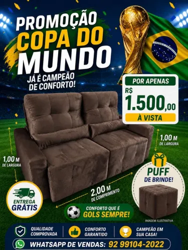 Sofá retrátil e reclinável Novo bem confortável