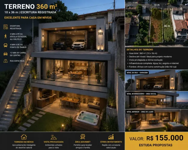 TERRENO NO BAIRRO DE LOURDES 360 m² COM ESCRITURA