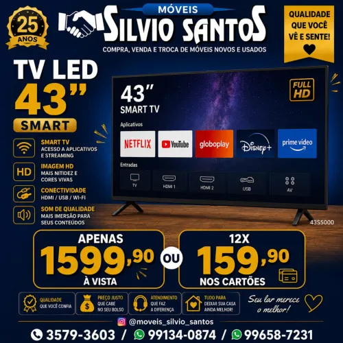 Tv 32,39,43 e 55 smart nova na caixa combino entrega e parcelo