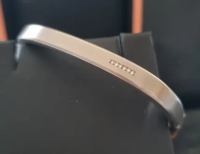 Bracelete Boccia Titanium alemão com 6 Diamantes