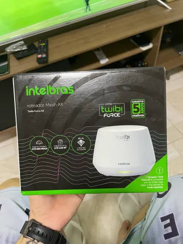 Roteador sem fio Wi-Fi 6 Mesh Twibi Force AX branco intelbras 