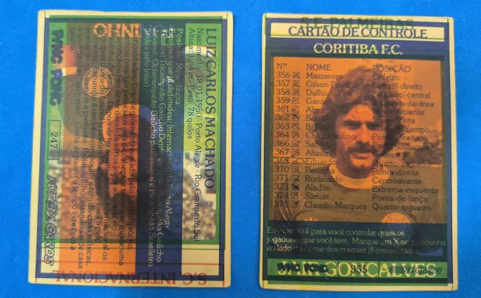 Palmeiras 2 futebol cards ping pong 1979 com erros 