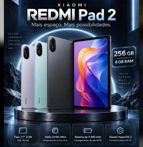 Tablet Redmi pad 2 (wi-fi) 4 ram/256 gb lacrado