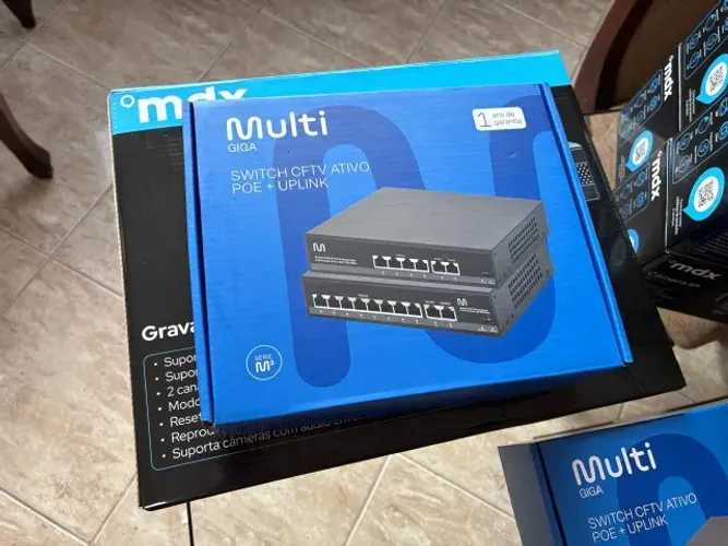 swith cftv ativo 4 poe + 2 up link de 72w 