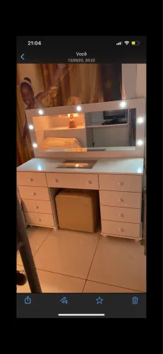 Penteadeira camarim luxo com 9 gavetas espelho e Led