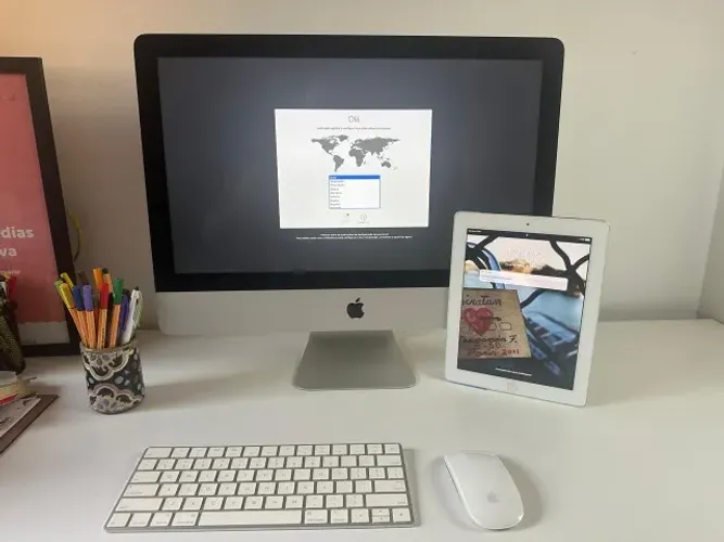 iMac 21.5 Late 2015 i5 8gb + Magic Keyboard e Magic Mouse Apple + Brinde iPad 2015