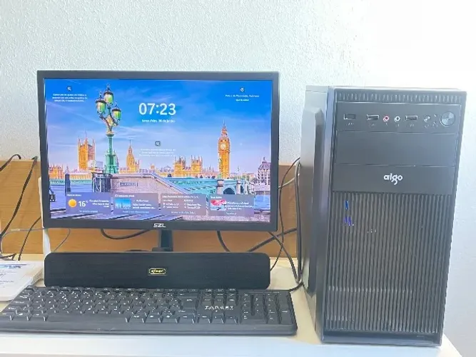 PC Gamer/Home Office Mancer Ryzen 5 4600G 16GB RAM SSD 480GB + Monitor + Teclado