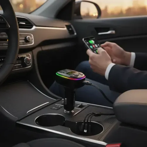 Transmissor Bluetooth Carro Carregador Veicular Cabo 3em1
