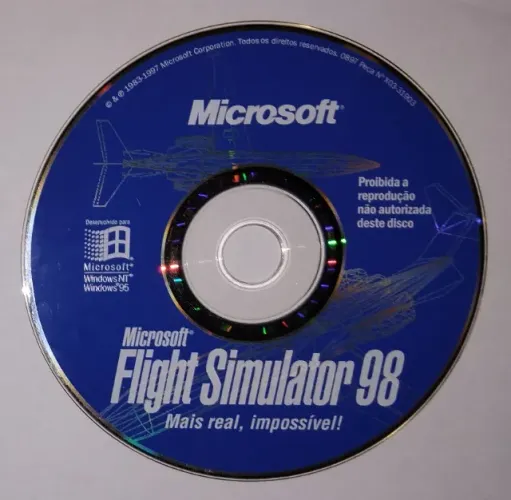 Flight Simulator 98 Microsoft PC CD - Colecionador Vintage