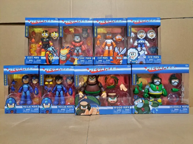 Coleção Completa 8 Bonecos Mega Man Articulados Jada Toys Novos e Lacrados Megaman