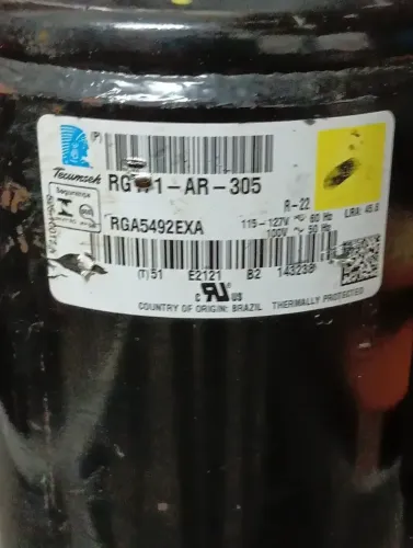 Compressor Fixo Tecumseh RGA5492EXA 127V para R22 9.000 BTUs