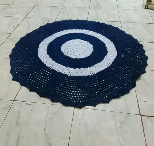 Tapete de Crochê Redondo 1,20m - Artesanal