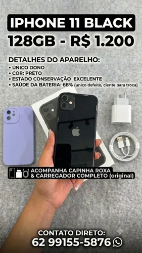 iPhone 11 128GB Preto disponível!