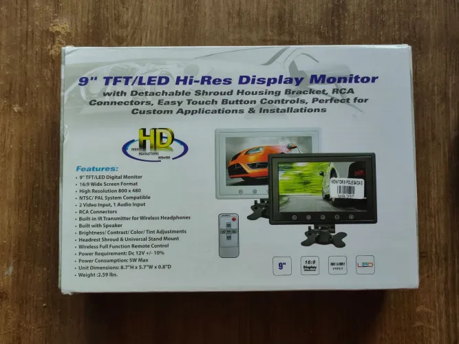 Monitor automotivo câmeras e uso geral