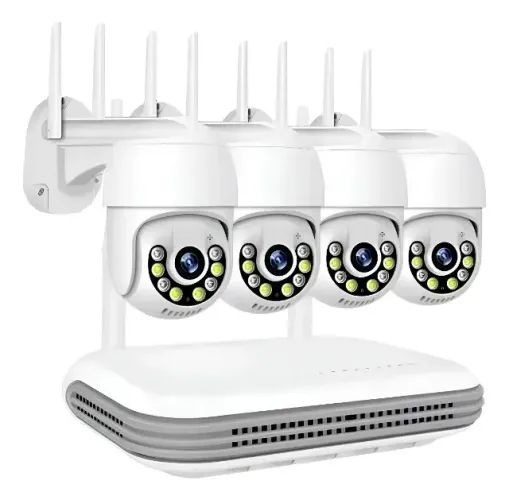 Kit NVR 8CH + Mouse + 4 Câmeras FHD Icsse (lente simples)