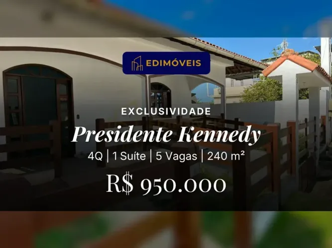 Oportunidade em Presidente Kennedy: casa com 3 quartos e lote ao lado!