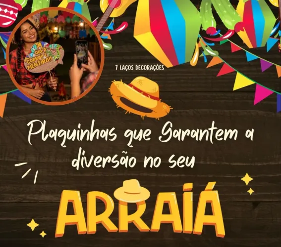 Plaquinhas Juninas para Fotos