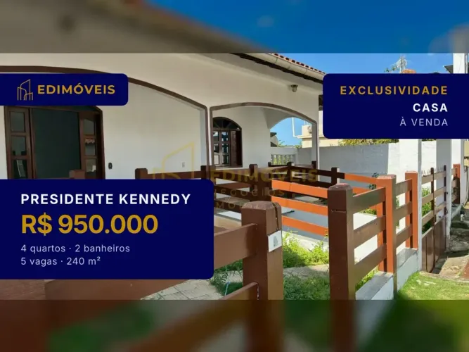 Exclusiva casa em Presidente Kennedy: 3 quartos e potencial de expansão!