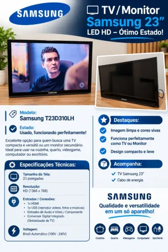 TV/Monitor Samsung 23 polegas usada