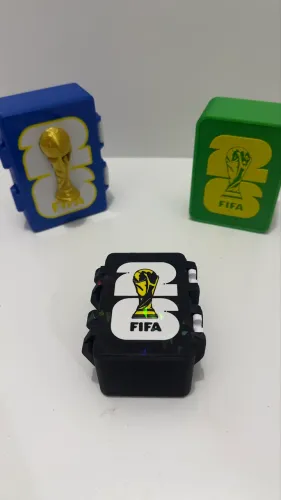 Caixinha de figurinha copa do mundo porta figurinhas 