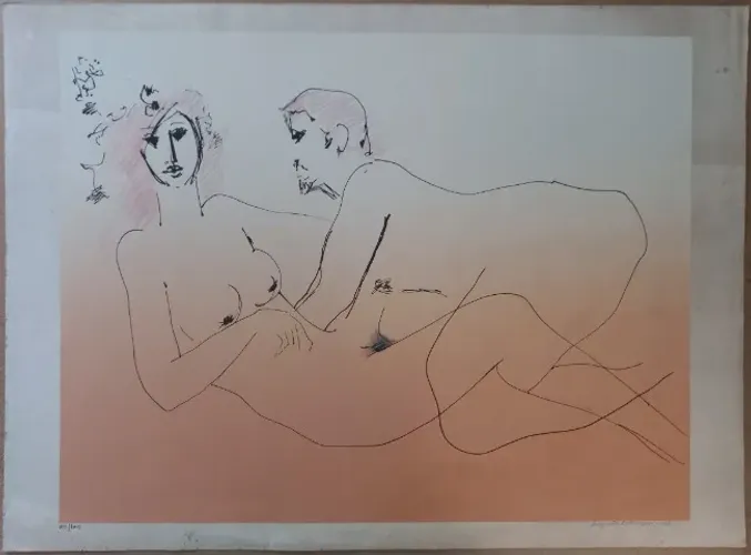 Gravura de Augusto Rodrigues - Quadro em serigrafia   