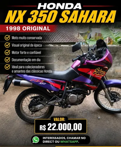 Sahara 350 nx pra quem curti moto antiga a sahara está em ótimo estado, pronto para sair