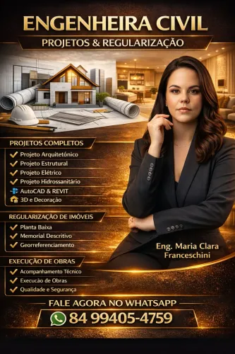 PROJETOS COMPLETOS, REGULARIZAÇÃO E EXECUÇÃO DE OBRA | ENGENHEIRA CÍVIL