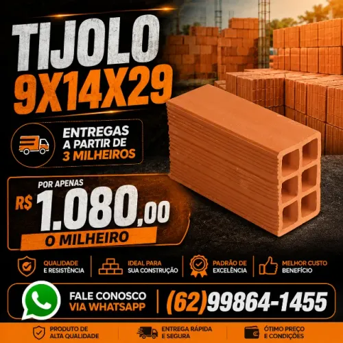 Tijolo 9x14x29 entregamos em Goiânia e Região