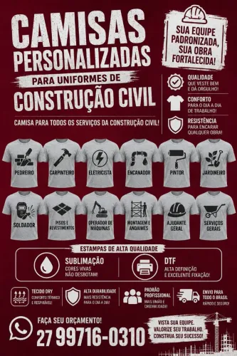 Camisas personalizadas para uniformes de serviços 