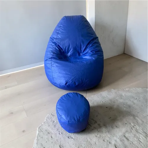 Puffe Pera Azul + Descanso de Pé
