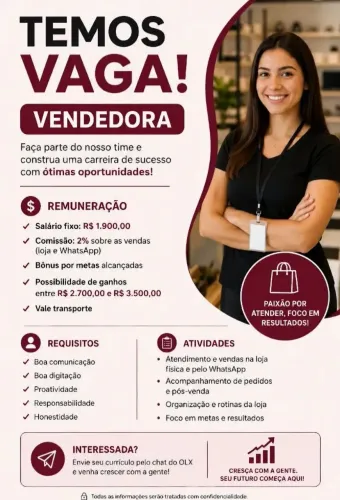 Vagas para Vendedora Loja de Sex Shop e Lingerie