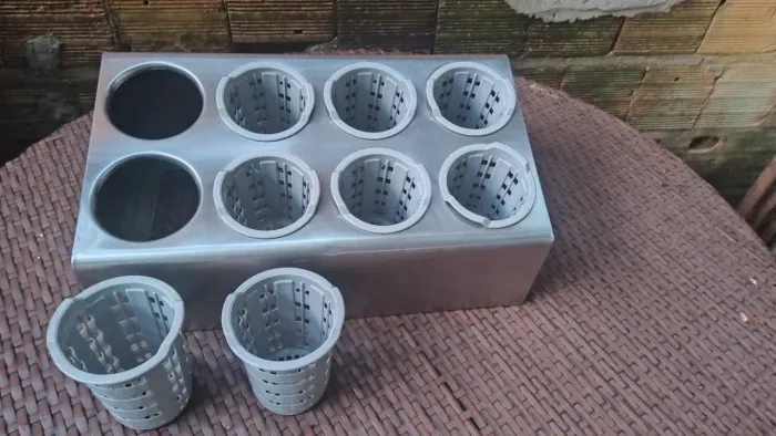 Porta Talher Inox 8 Nichos - Organizador Profissional!