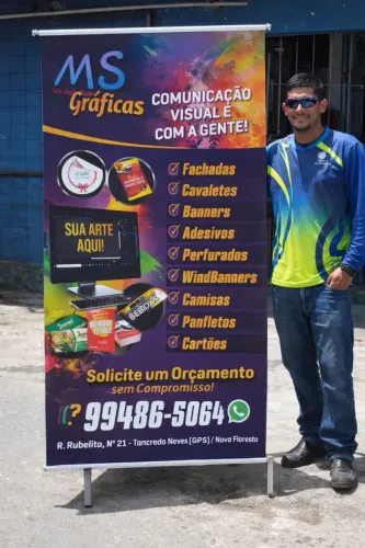 Fachadas e lona impressa e ACM e toldos cavaletes e banners wind banner 