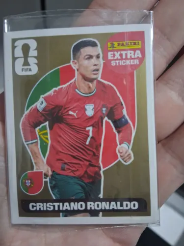 Figurinha Cristiano Ronaldo Extra Sticker Dourada