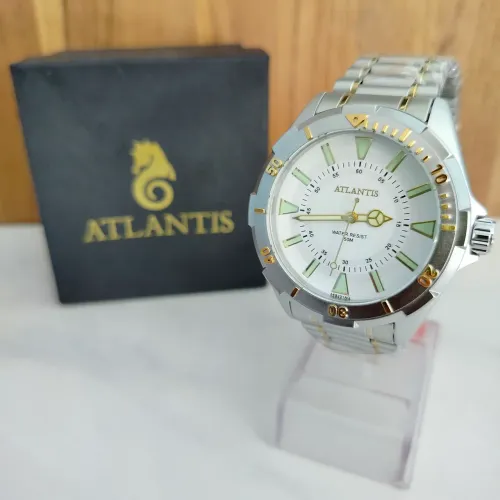 Novo atlantis relógio masculino analógico original prova de água 