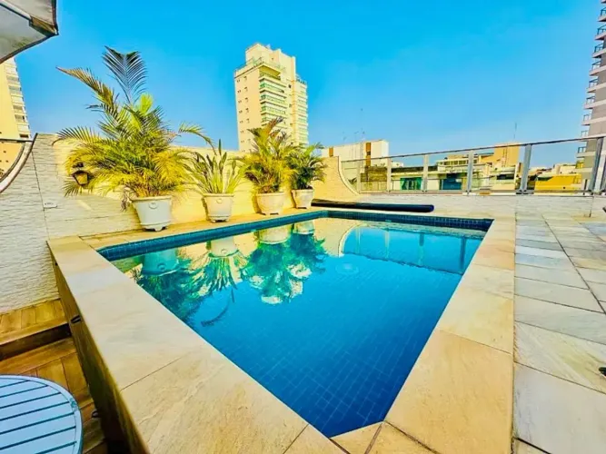 Locação anual /Cobertura High-End Mobiliada com Piscina Privativa | Enseada Guarujá | Prod